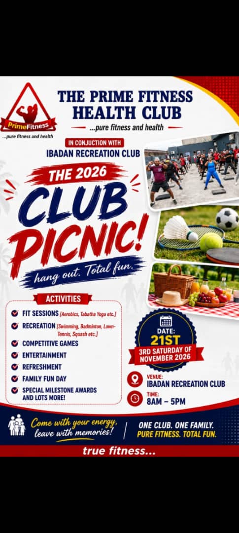 The 2026 Club Picnic - The Prime Fitness Health Club in conjunction with Ibadan Recreation Club